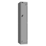 Probe Vision Panel Metric Locker — 1 Door, Sloping Top, 300mm — Silver carcass with Silver door