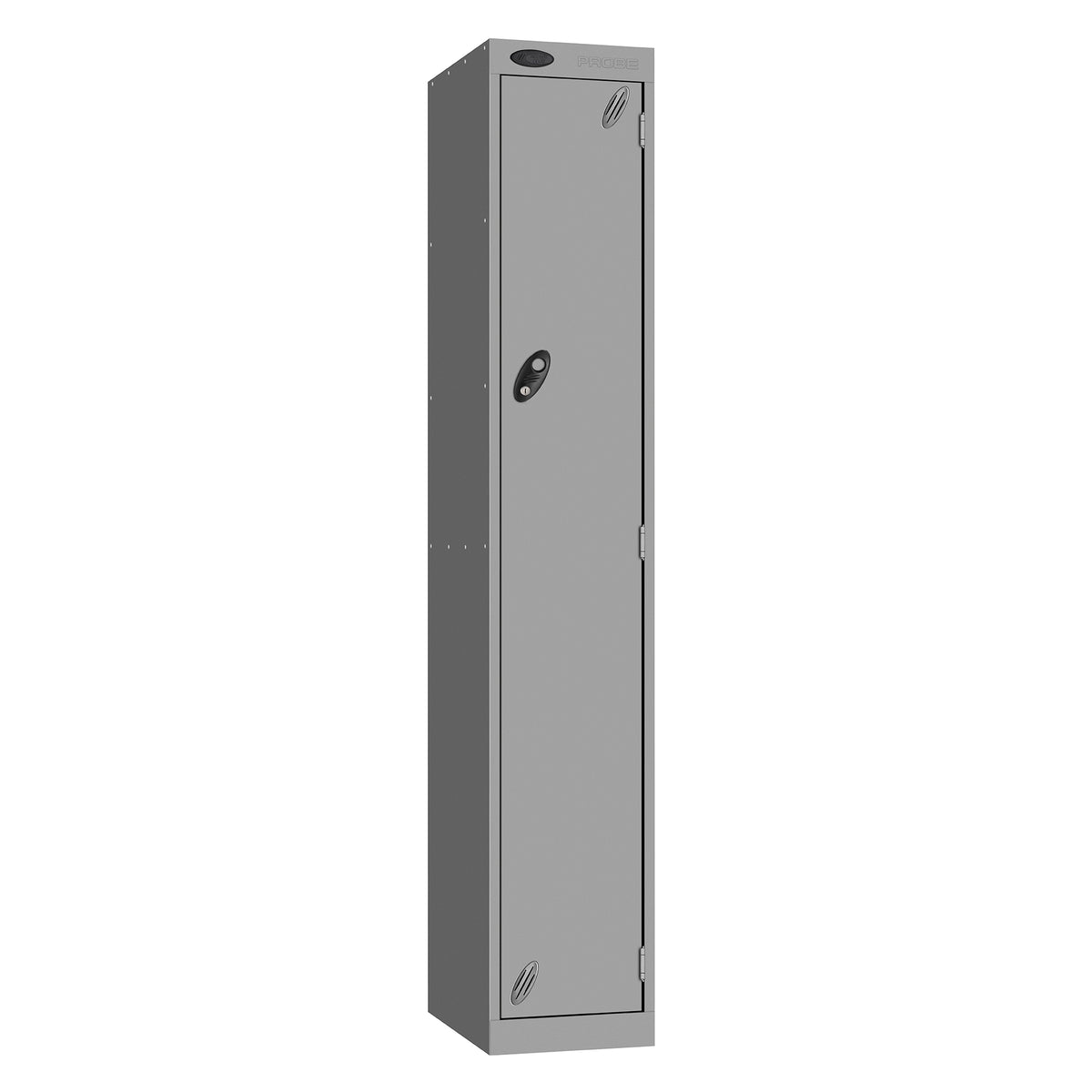 Probe Vision Panel Metric Locker — 1 Door, Wide Format (380-450mm) — Silver carcass with Silver door
