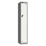 Probe Vision Panel Metric Locker — 1 Door, Wide Format (380-450mm) — Silver carcass with White door
