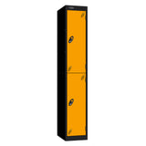 Probe Vision Panel Metric Locker — 2 Door, Sloping Top, 300mm — Black carcass with Yellow door
