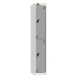 Probe Standard Imperial Locker — 2 Door, Sloping Top, Triple Width — White carcass with Silver door