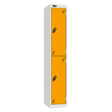 Probe Vision Panel Metric Locker — 2 Door, Wide Format (380-450mm) — White carcass with Yellow door