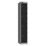 Probe Vision Panel Metric Locker — 4 Door, Wide Format (380-450mm) — Silver carcass with Black door