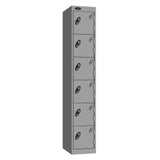 Probe Standard Metric Locker — 6 Door, Flat Top, Triple Width — Silver Carcass / Silver Doors