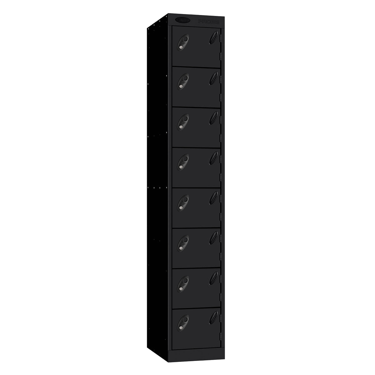 Probe 8 Door Sloping Top Triple Width — Black Carcass / Black Doors