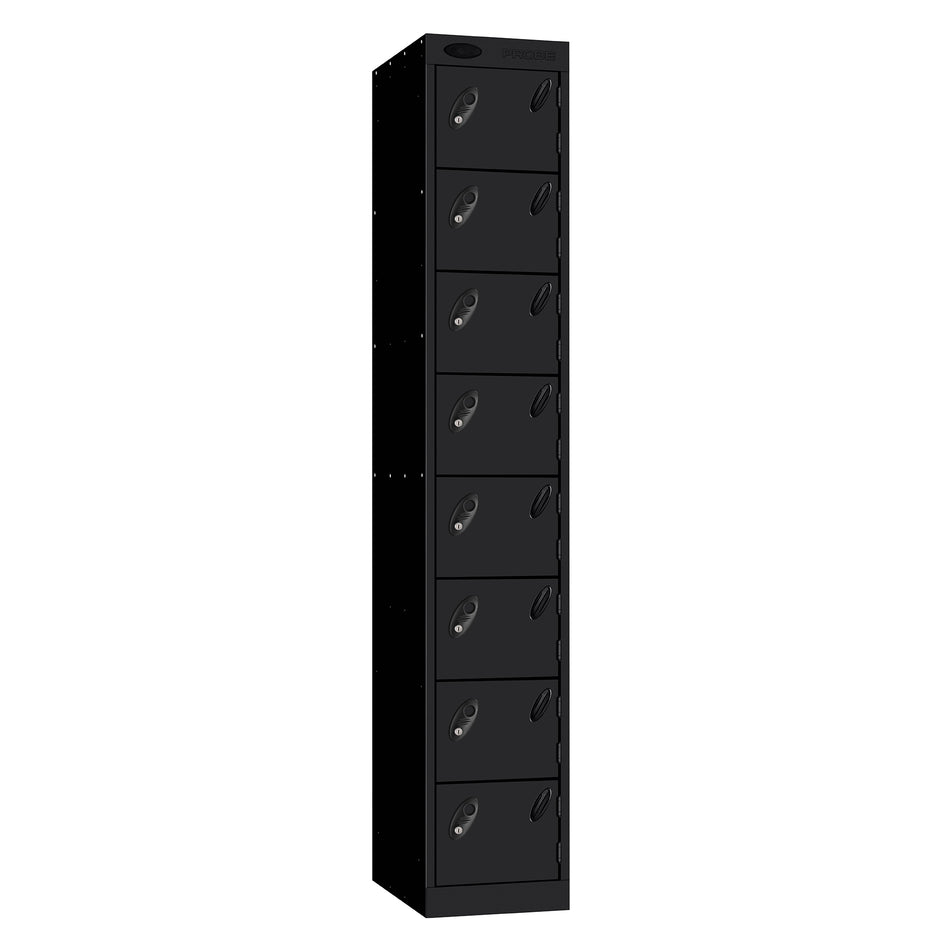 Probe 8 Door Sloping Top Triple Width — Black Carcass / Black Doors