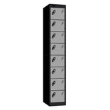 Probe 8 Door Sloping Top Triple Width — Black Carcass / Silver Doors