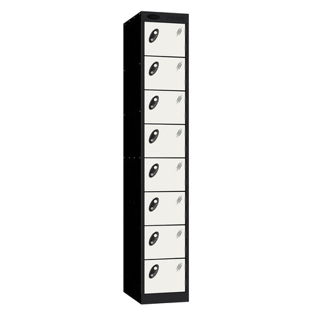 Probe 8 Door Sloping Top Triple Width — Black Carcass / White Doors