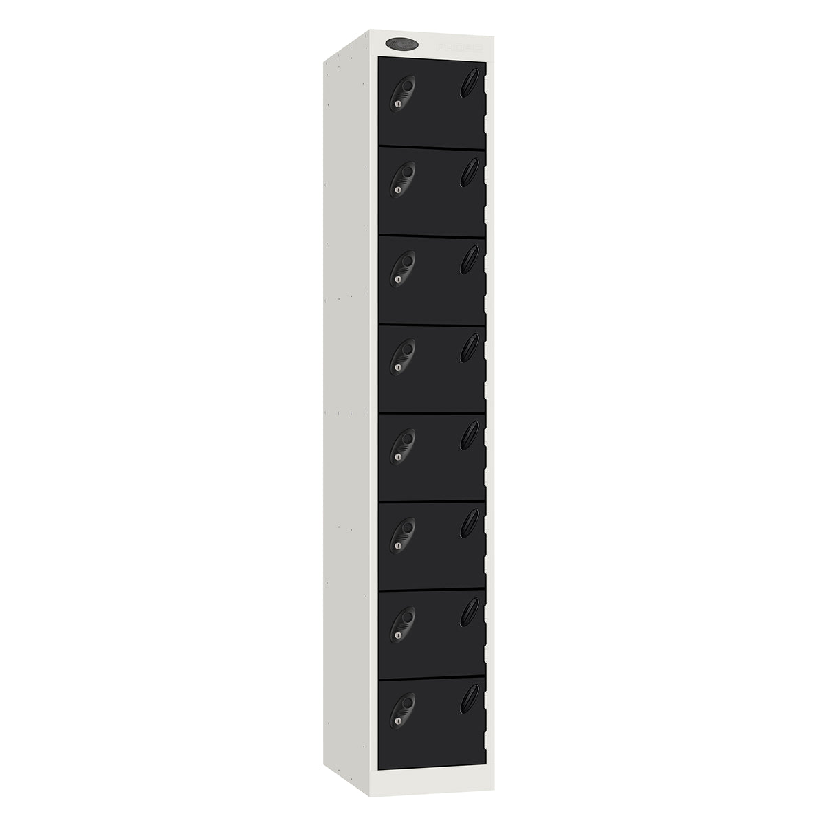 Probe 8 Door Sloping Top Triple Width — White Carcass / Black Doors