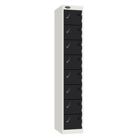 Probe 8 Door Sloping Top Triple Width — White Carcass / Black Doors
