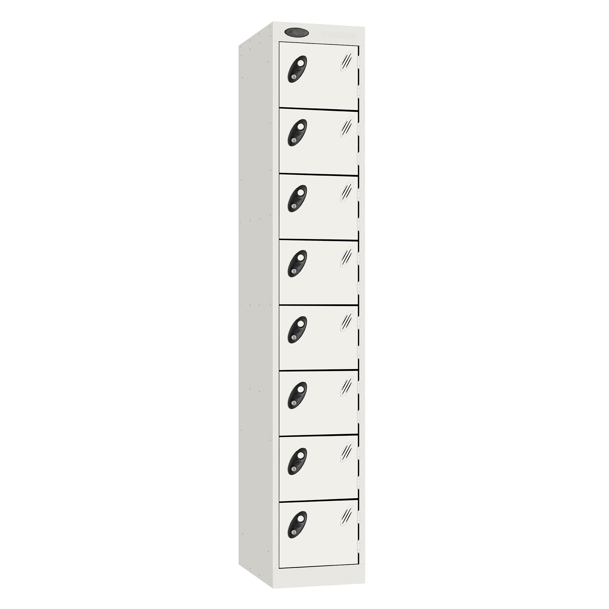 Probe 8 Door Sloping Top Triple Width — White Carcass / White Doors