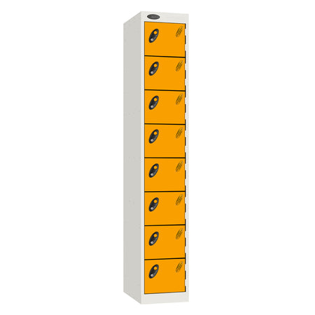Probe 8 Door Sloping Top Triple Width — White Carcass / Yellow Doors