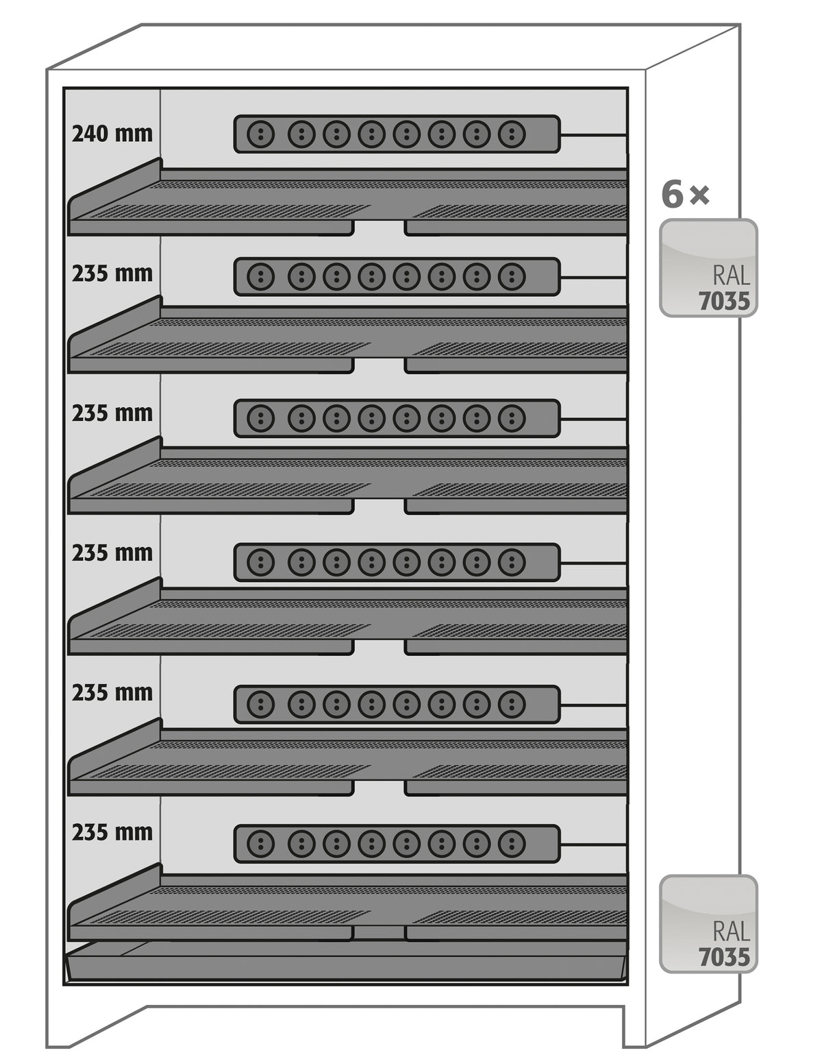 Three-view dimensional drawing of the asecos ION-PRO-90 battery cabinet, 1193mm wide, 615mm deep and 2114mm high
