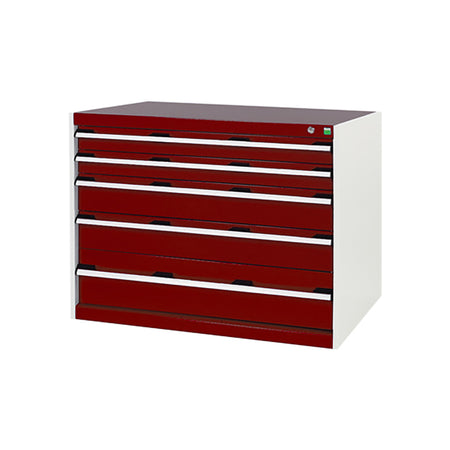 Bott Cubio 5 Drawer Cabinet 1050 Crimson Red