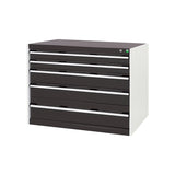 Bott Cubio 5 Drawer Cabinet 1050 Light Grey with Anthracite Grey