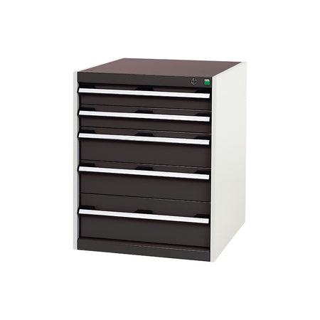 Bott Cubio 5 Drawer Cabinet 650 Light Grey with Anthracite Grey