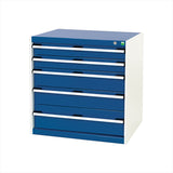 Bott Cubio 5 Drawer Cabinet 800 Gentian Blue