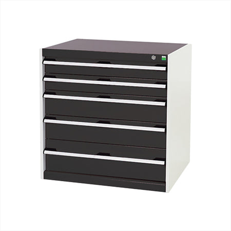Bott Cubio 5 Drawer Cabinet 800 Light Grey with Anthracite Grey