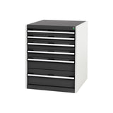 Bott Cubio 6 Drawer Cabinet 650x800mm Light Grey with Anthracite Grey
