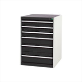 Bott Cubio 6 Drawer Cabinet 650x900mm Light Grey with Anthracite Grey