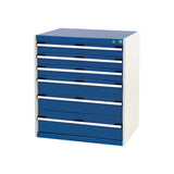 Bott Cubio 6 Drawer Cabinet 800x900mm Gentian Blue