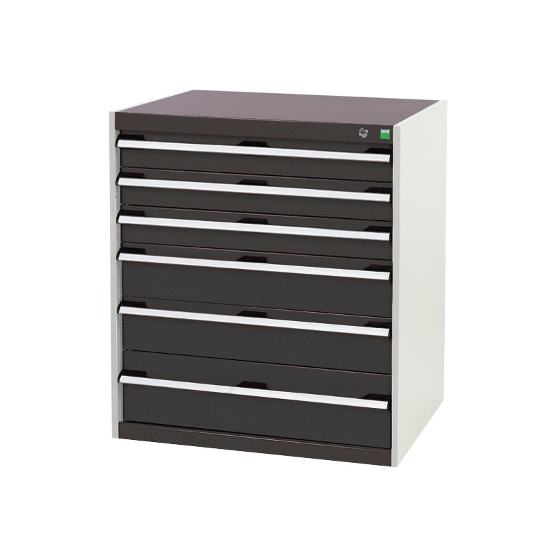 Bott Cubio 6 Drawer Cabinet 800x900mm Light Grey with Anthracite Grey