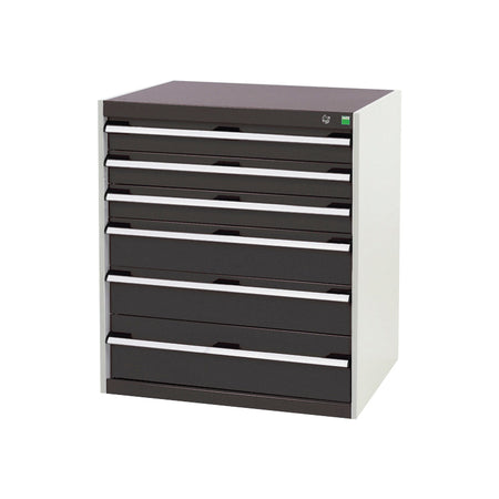 Bott Cubio 6 Drawer Cabinet 800x900mm Light Grey with Anthracite Grey