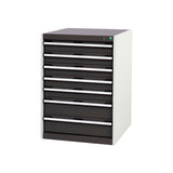 Bott Cubio 7 Drawer Cabinet 650 Light Grey with Anthracite Grey