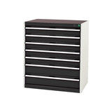 Bott Cubio 7 Drawer Cabinet 850 Light Grey with Anthracite Grey