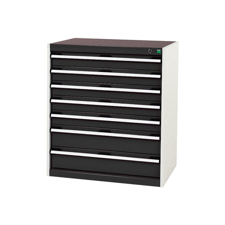 Bott Cubio 7 Drawer Cabinet 850 Light Grey with Anthracite Grey