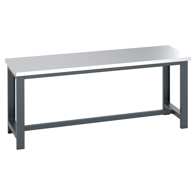 Bott Cubio Framework Bench 2000x750x840mm Stainless Steel Anthracite Grey
