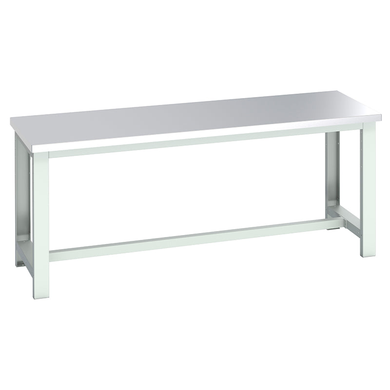 Bott Cubio Framework Bench 2000x750x840mm Stainless Steel Light Grey