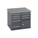 Bott Cubio Pedestal Benches 1100x1100x940mm Lino Anthracite Grey