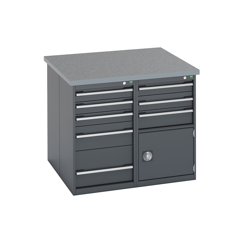 Bott Cubio Pedestal Benches 1100x1100x940mm Lino Anthracite Grey