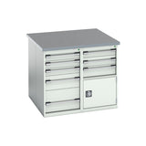 Bott Cubio Pedestal Benches 1100x1100x940mm Lino Light Grey