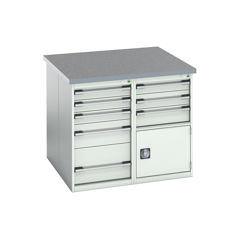 Bott Cubio Pedestal Benches 1100x1100x940mm Lino Light Grey