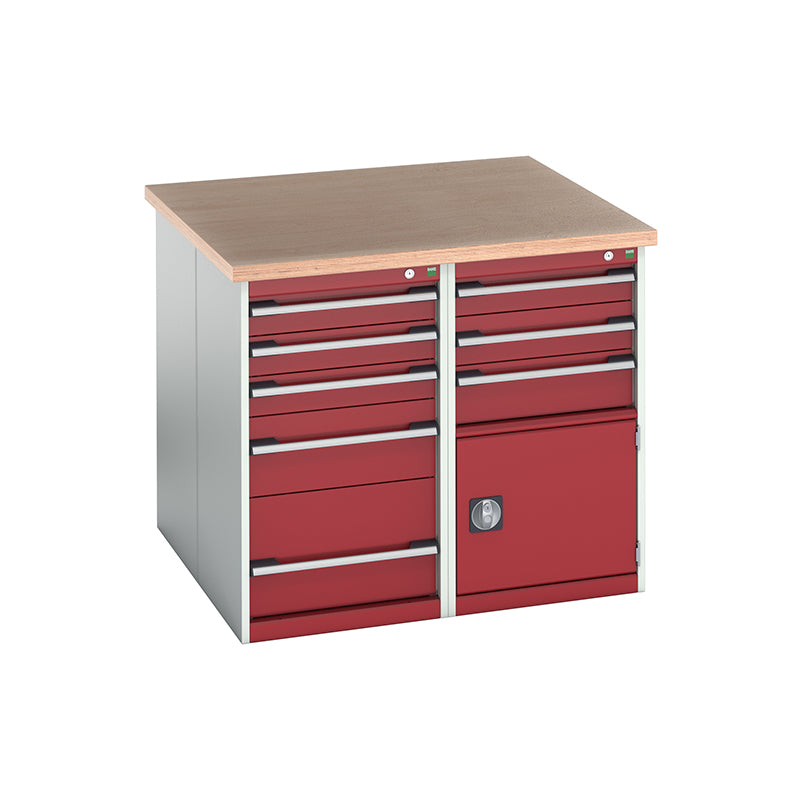Bott Cubio Pedestal Benches 1100x1100x940mm MPX Crimson Red
