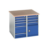 Bott Cubio Pedestal Benches 1100x1100x940mm MPX Gentian Blue