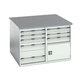Bott Cubio Pedestal Benches 1350x1350x940mm Lino Light Grey