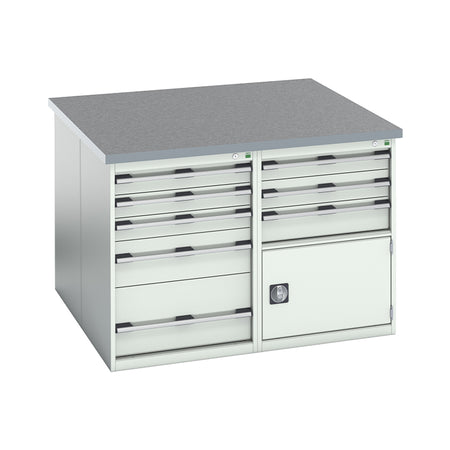 Bott Cubio Pedestal Benches 1350x1350x940mm Lino Light Grey