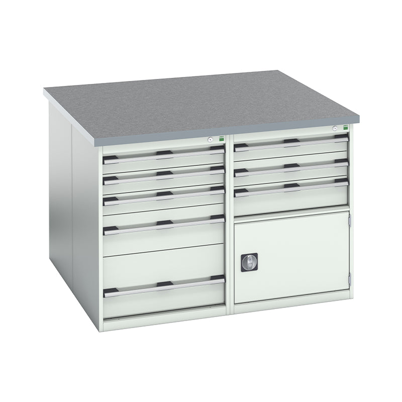 Bott Cubio Pedestal Benches 1350x1350x940mm Lino Light Grey