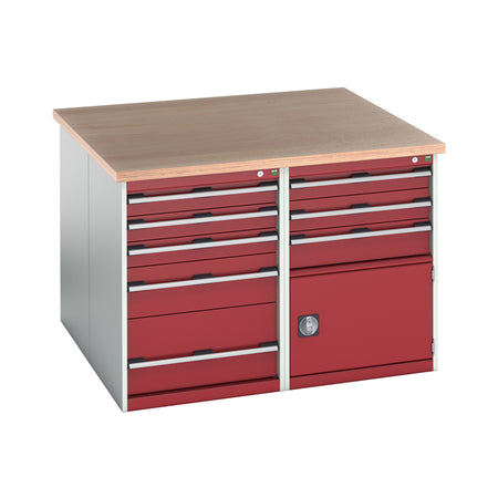 Bott Cubio Pedestal Benches 1350x1350x940mm MPX Crimson Red
