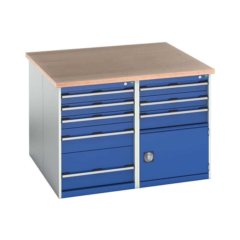 Bott Cubio Pedestal Benches 1350x1350x940mm MPX Gentian Blue