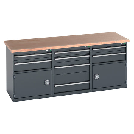 Bott Cubio Pedestal Benches 2000x2000x840mm MPX Anthracite Grey