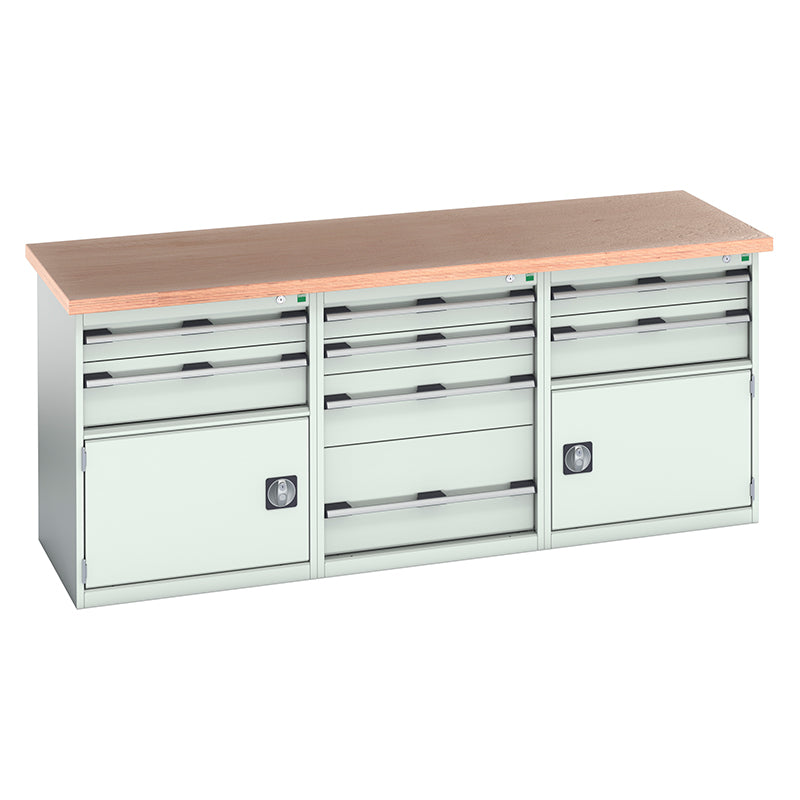 Bott Cubio Pedestal Benches 2000x2000x840mm MPX Light Grey