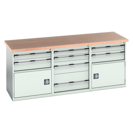 Bott Cubio Pedestal Benches 2000x2000x840mm MPX Light Grey
