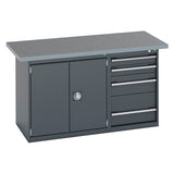 Bott Cubio Pedestal Island Bench Lino Anthracite Grey