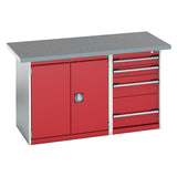 Bott Cubio Pedestal Island Bench Lino Crimson Red