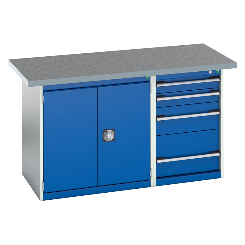 Bott Cubio Pedestal Island Bench Lino Gentian Blue
