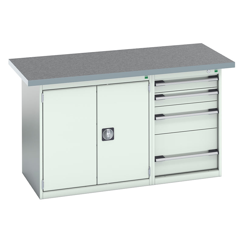 Bott Cubio Pedestal Island Bench Lino Light Grey